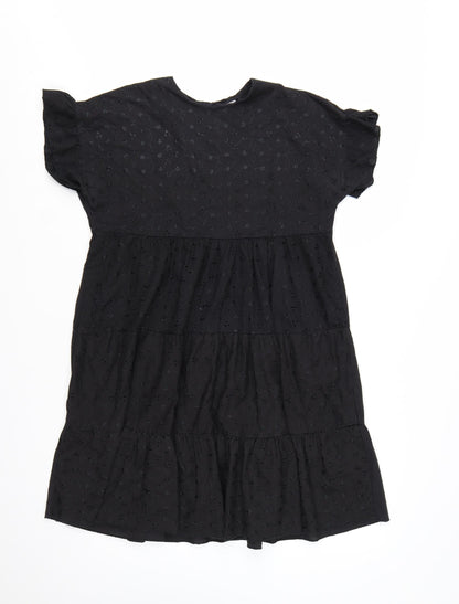 PrettyLittleThing Women’s Black Cotton Shift Dress UK 10