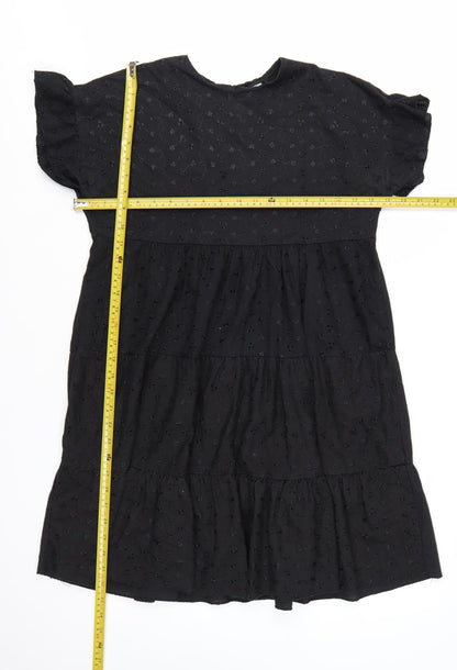 PrettyLittleThing Women’s Black Cotton Shift Dress UK 10