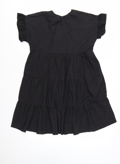 PrettyLittleThing Women’s Black Cotton Shift Dress UK 10