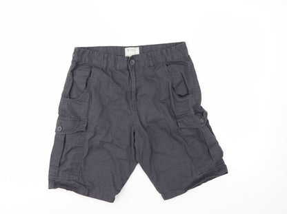 Mountain Warehouse Men's Black Cargo Shorts Size 30 Cotton Casual