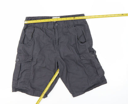 Mountain Warehouse Men's Black Cargo Shorts Size 30 Cotton Casual