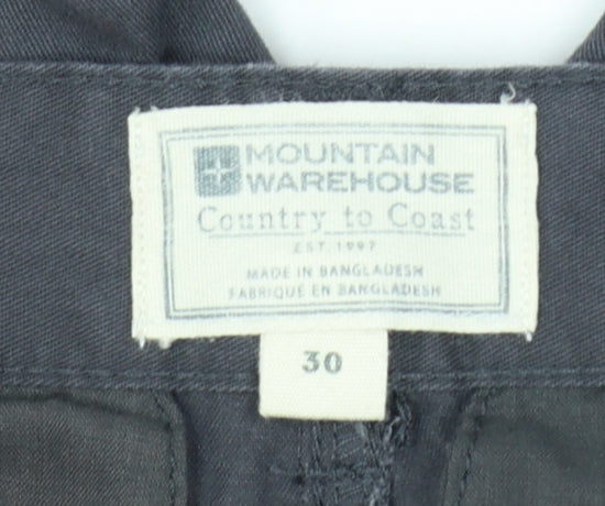Mountain Warehouse Men's Black Cargo Shorts Size 30 Cotton Casual