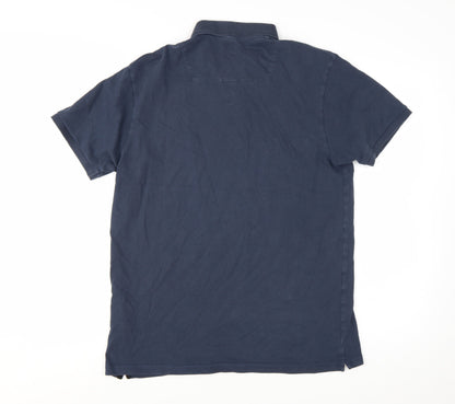 Replay Men's Blue Cotton Polo Shirt Size L Short Sleeve