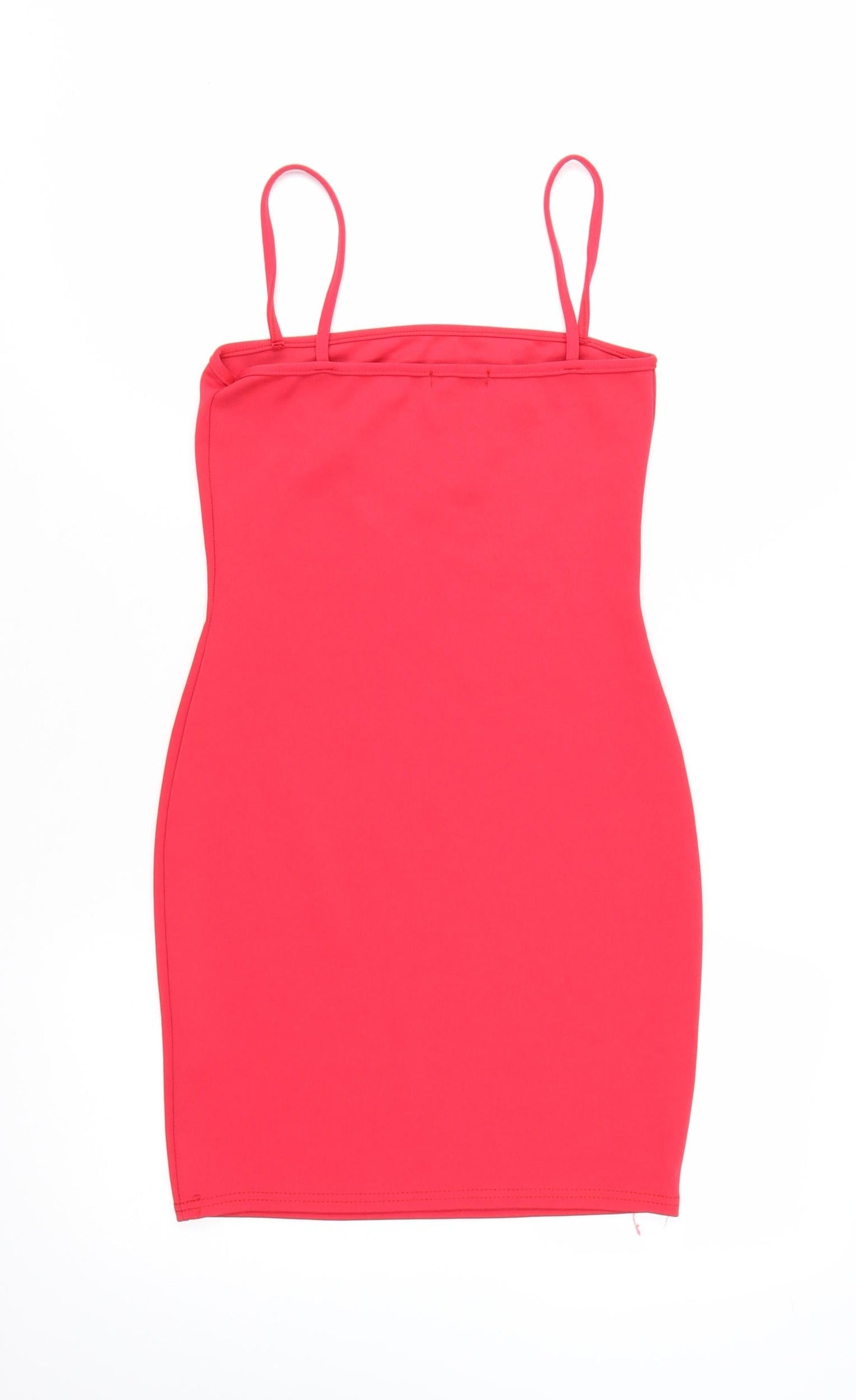 PrettyLittleThing Women’s Red Bodycon Mini Dress Size 8 Sleeveless Stretch