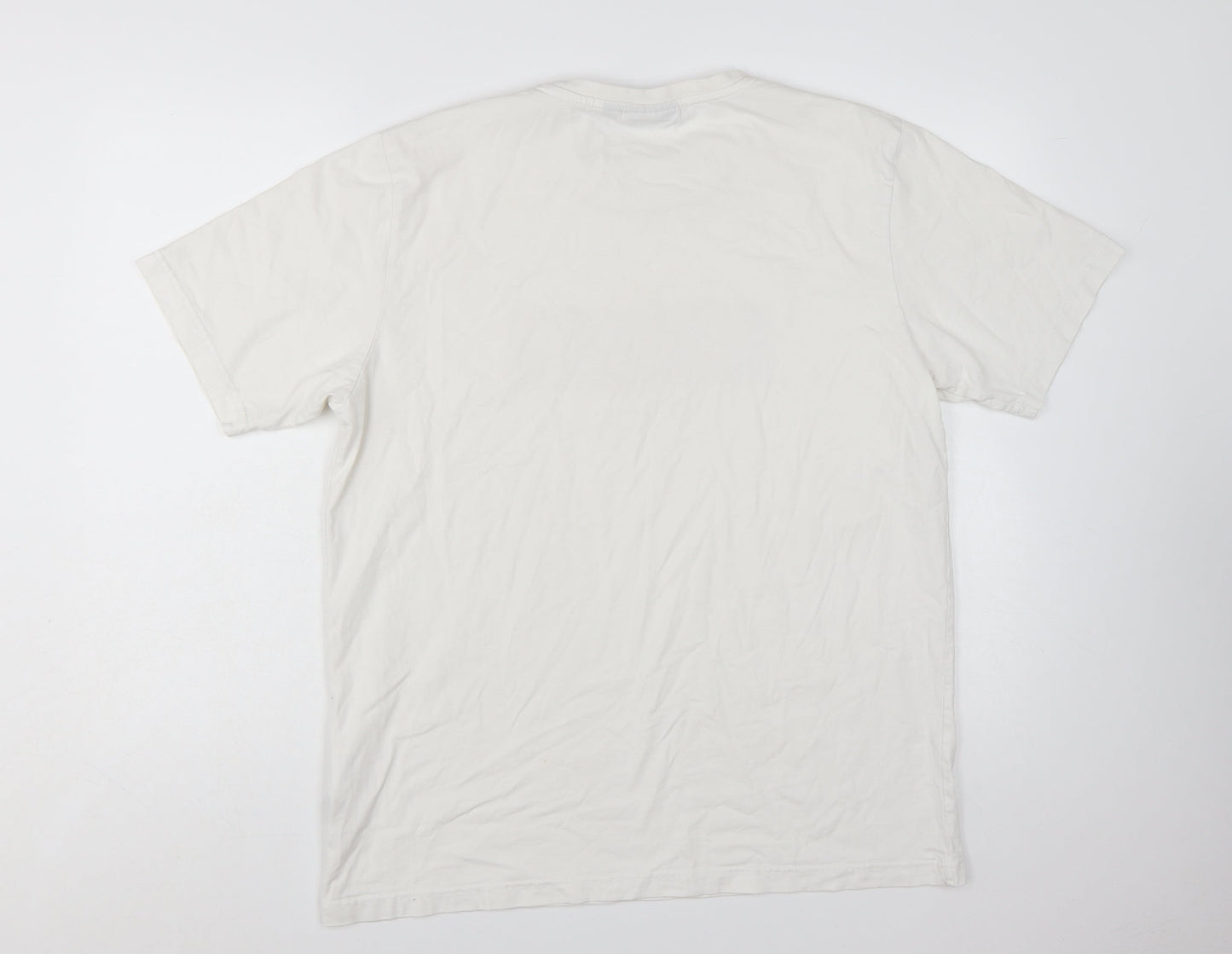 Nicce Men's White Logo Graphic Print Cotton T-Shirt Size L
