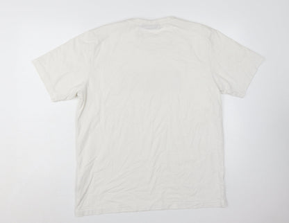 Nicce Men's White Logo Graphic Print Cotton T-Shirt Size L