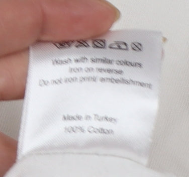 Nicce Men's White Logo Graphic Print Cotton T-Shirt Size L