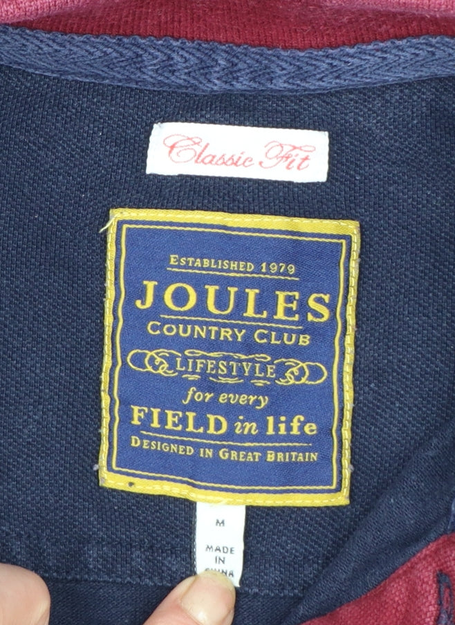 Joules Men's Multicoloured Classic Fit Polo Shirt Size M Cotton