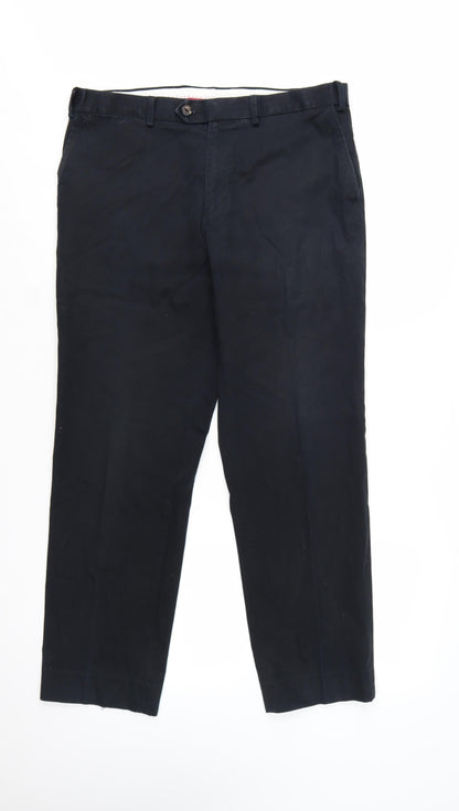 Marks and Spencer Men's Black Slim Chino Trousers 34W 29L