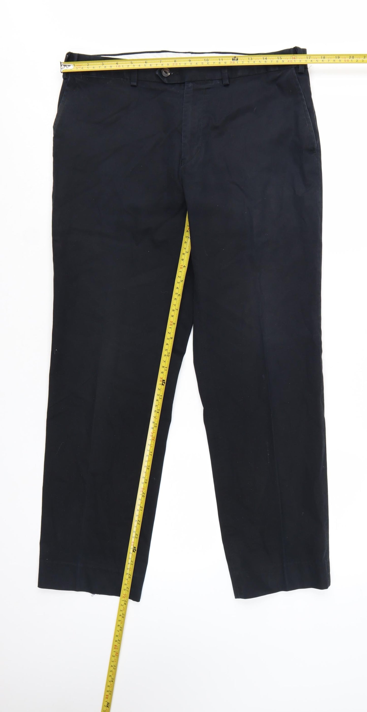 Marks and Spencer Men's Black Slim Chino Trousers 34W 29L