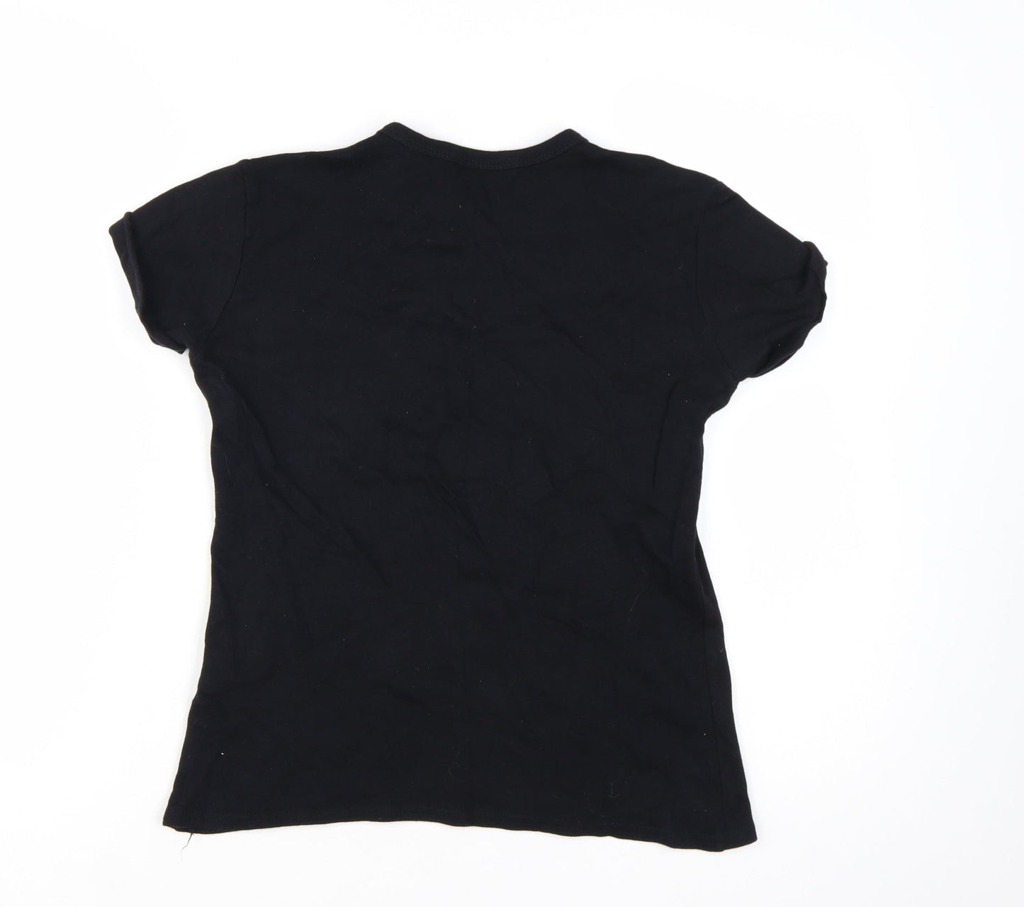 Quiz Women’s Black Sassy Leopard Print Cotton T-Shirt Size 8