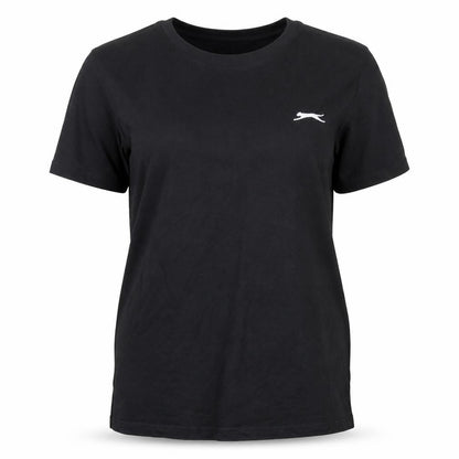 Slazenger Womens Black Cotton Crew Neck Short Sleeve T-Shirt Size 12
