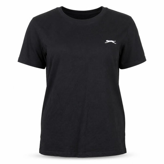 Slazenger Womens Black Cotton Crew Neck Short Sleeve T-Shirt Size 12