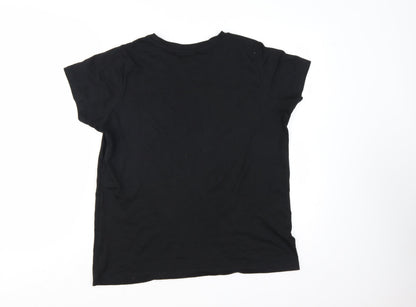Slazenger Womens Black Cotton Crew Neck Short Sleeve T-Shirt Size 12