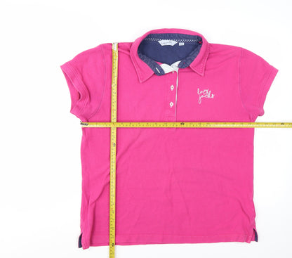 Lazy Jacks Women’s Pink Cotton Polo Shirt Size 16 Short Sleeve Casual Top