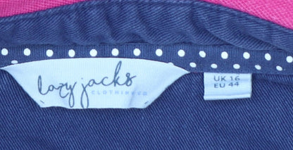 Lazy Jacks Women’s Pink Cotton Polo Shirt Size 16 Short Sleeve Casual Top