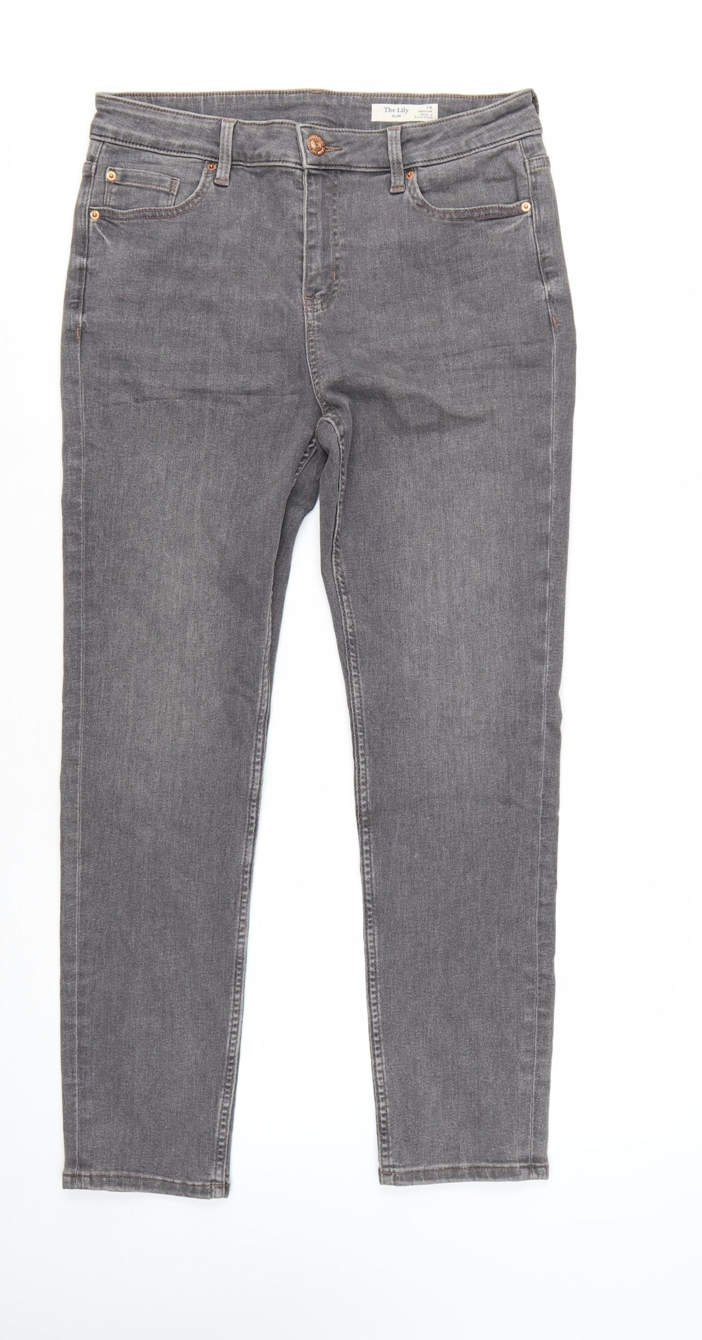 The Lily Women's Grey Slim Fit Skinny Jeans Size 14