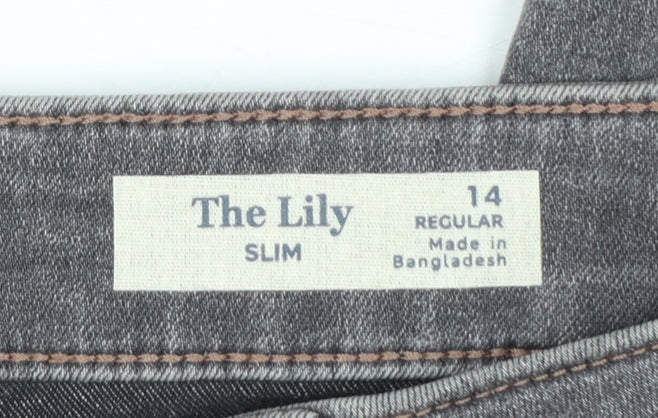 The Lily Women's Grey Slim Fit Skinny Jeans Size 14