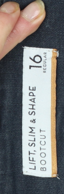 Next Women Grey Bootcut Jeans Size 16 Lift Slim & Shape