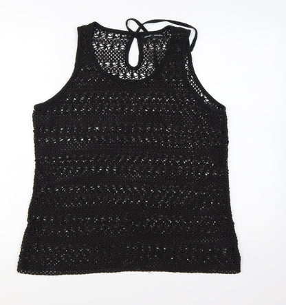 Next Women's Black Crochet Tank Top Size 20 Camisole Style
