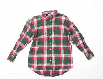 NEXT Women's Multicoloured Plaid Cotton Flannel Button-Up Shirt Size 8