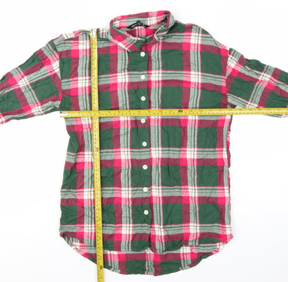 NEXT Women's Multicoloured Plaid Cotton Flannel Button-Up Shirt Size 8