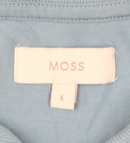 Moss Men’s Blue Cotton Polo Shirt Size L Regular Fit