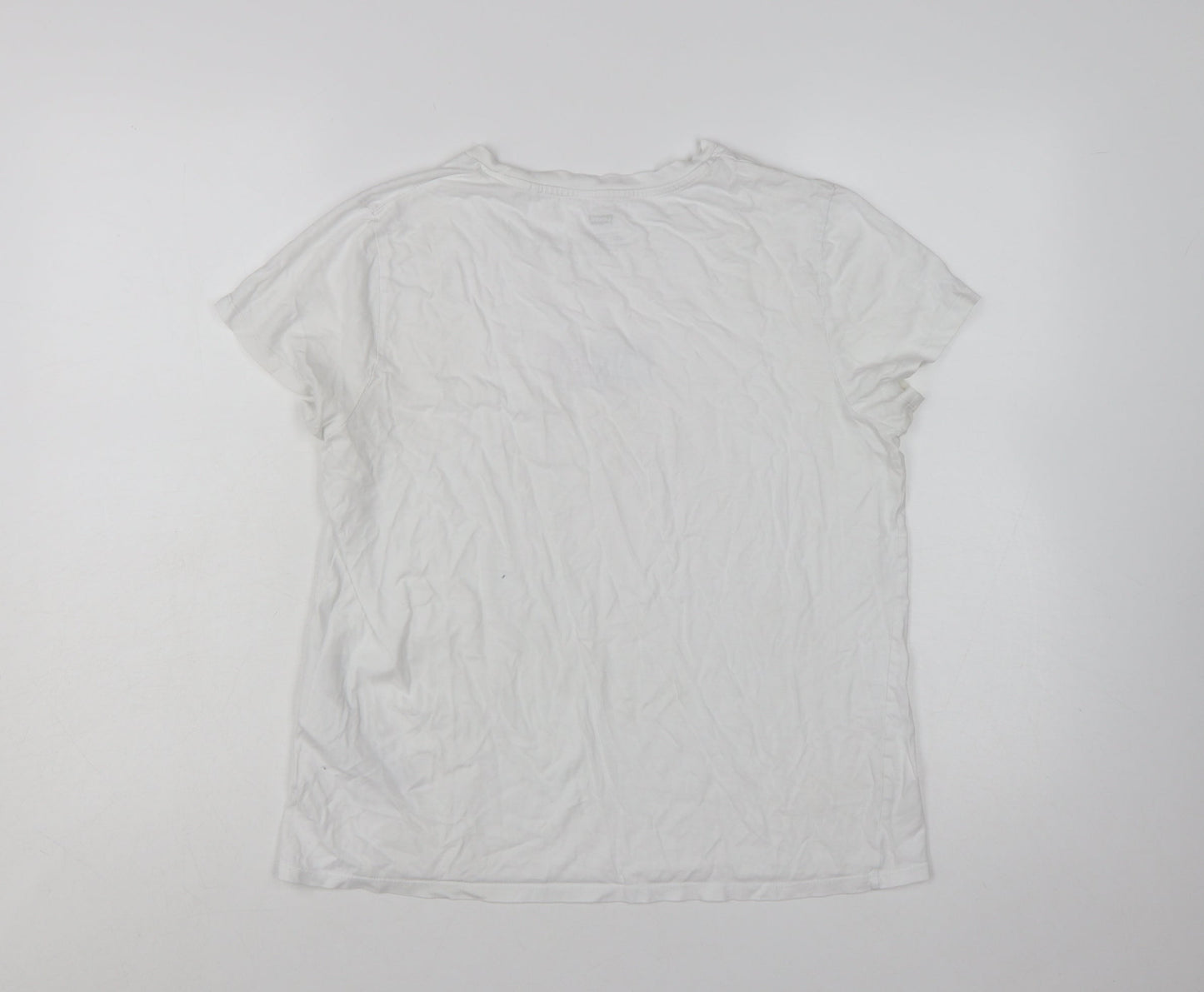 Levi's Women's White 501 Logo T-Shirt Size L Short Sleeve Cotton
