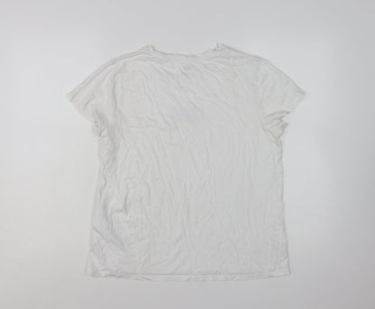 Levi's Women's White 501 Logo T-Shirt Size L Short Sleeve Cotton