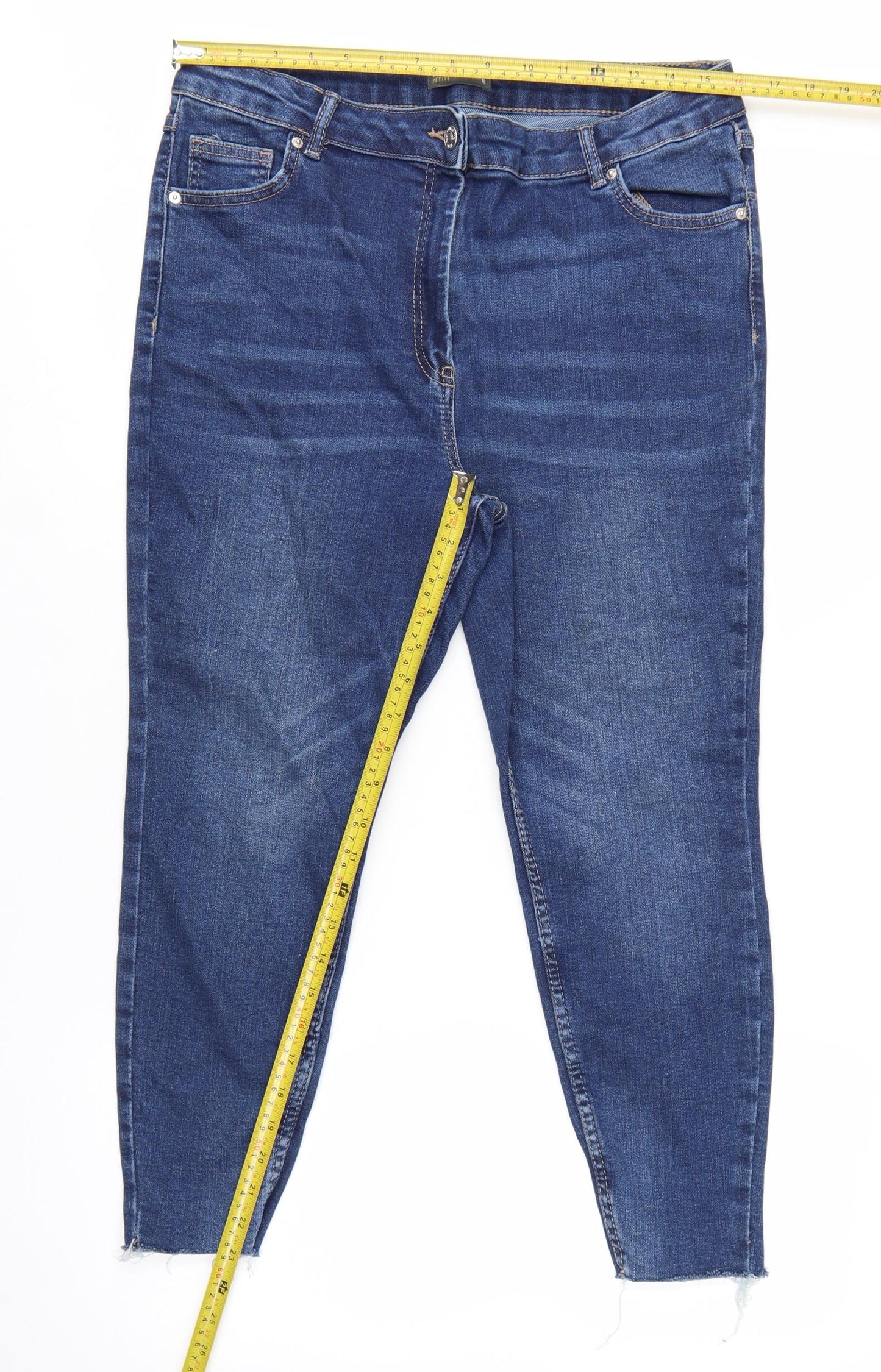 Papaya Petite Women’s Blue Slim Ankle Jeans Size 18 Stretch Denim