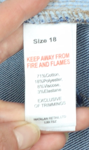 Papaya Petite Women’s Blue Slim Ankle Jeans Size 18 Stretch Denim