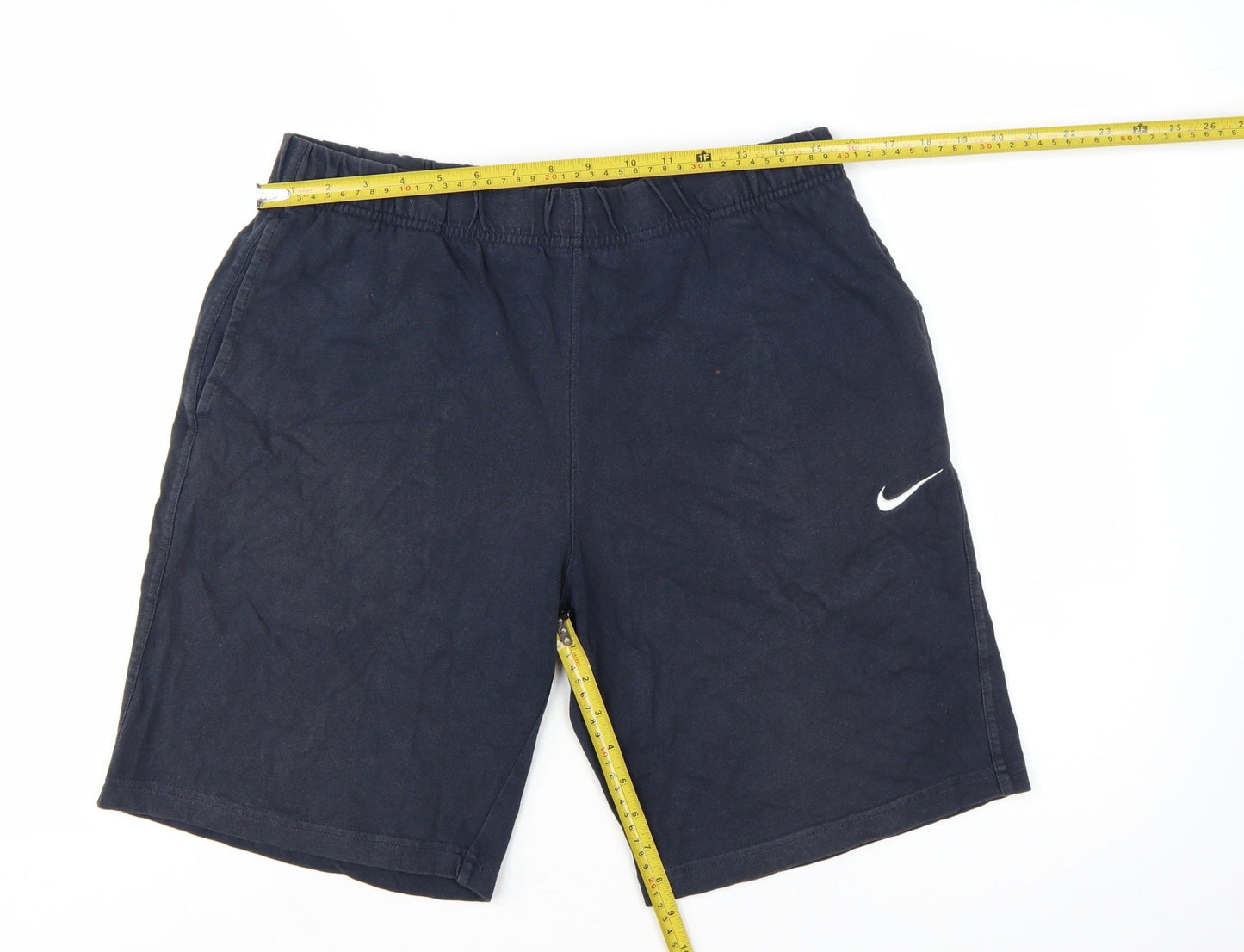 Nike Men’s Blue Cotton Athletic Shorts Size L Elastic Waist