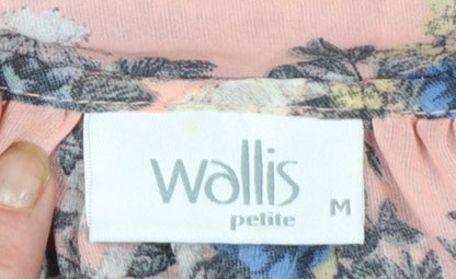 Wallis Petite Women's Pink Floral Chiffon Tunic Blouse Size M