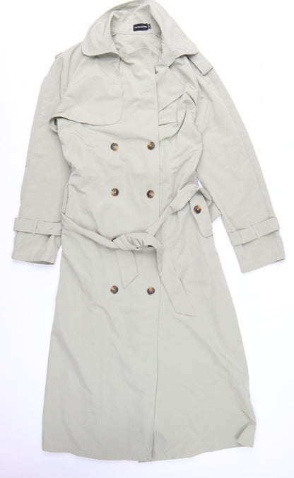 PrettyLittleThing Womens Beige Long Trench Coat Size 16