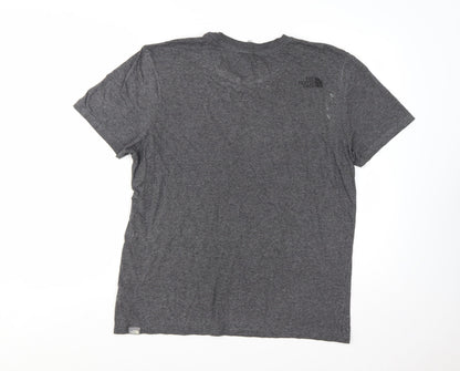 The North Face Men Grey Graphic Outdoor Crew Neck T-Shirt L