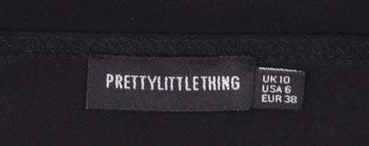 PrettyLittleThing Women's Black Long Sleeve Square Neck Bodysuit Size 10