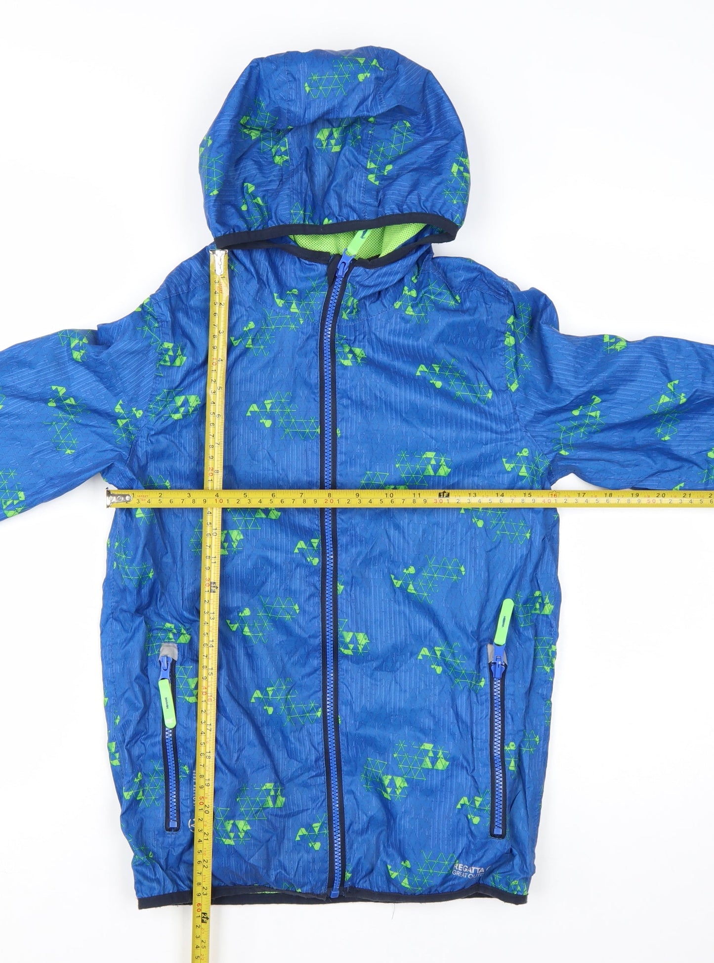 Regatta Boys Blue Hooded Windbreaker Jacket 11-12 Years Water Resistant