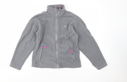 Trespass Girls Grey Fleece Full Zip Jacket 9-10 Years Lightweight Outdoor