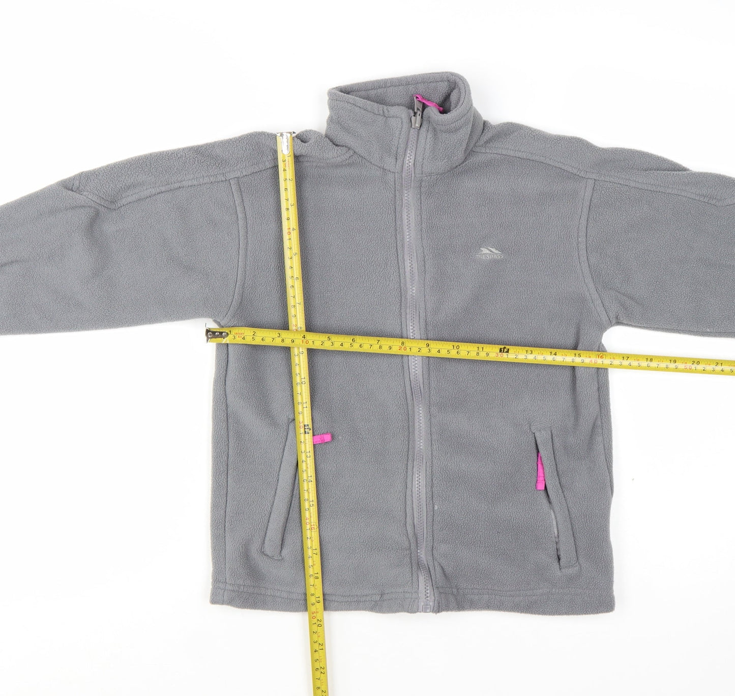 Trespass Girls Grey Fleece Full Zip Jacket 9-10 Years Lightweight Outdoor