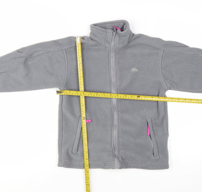 Trespass Girls Grey Fleece Full Zip Jacket 9-10 Years Lightweight Outdoor
