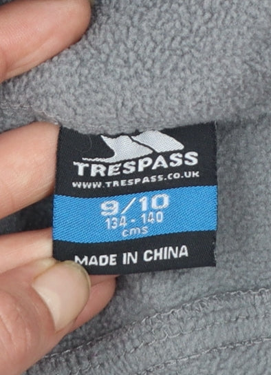 Trespass Girls Grey Fleece Full Zip Jacket 9-10 Years Lightweight Outdoor