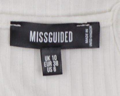 Missguided Women’s White Cropped Halter Tank Top UK 10