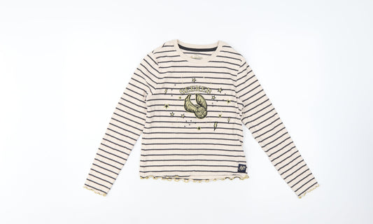 Marks and Spencer Girls Beige Striped Harry Potter Long Sleeve T-Shirt 10-11 Years