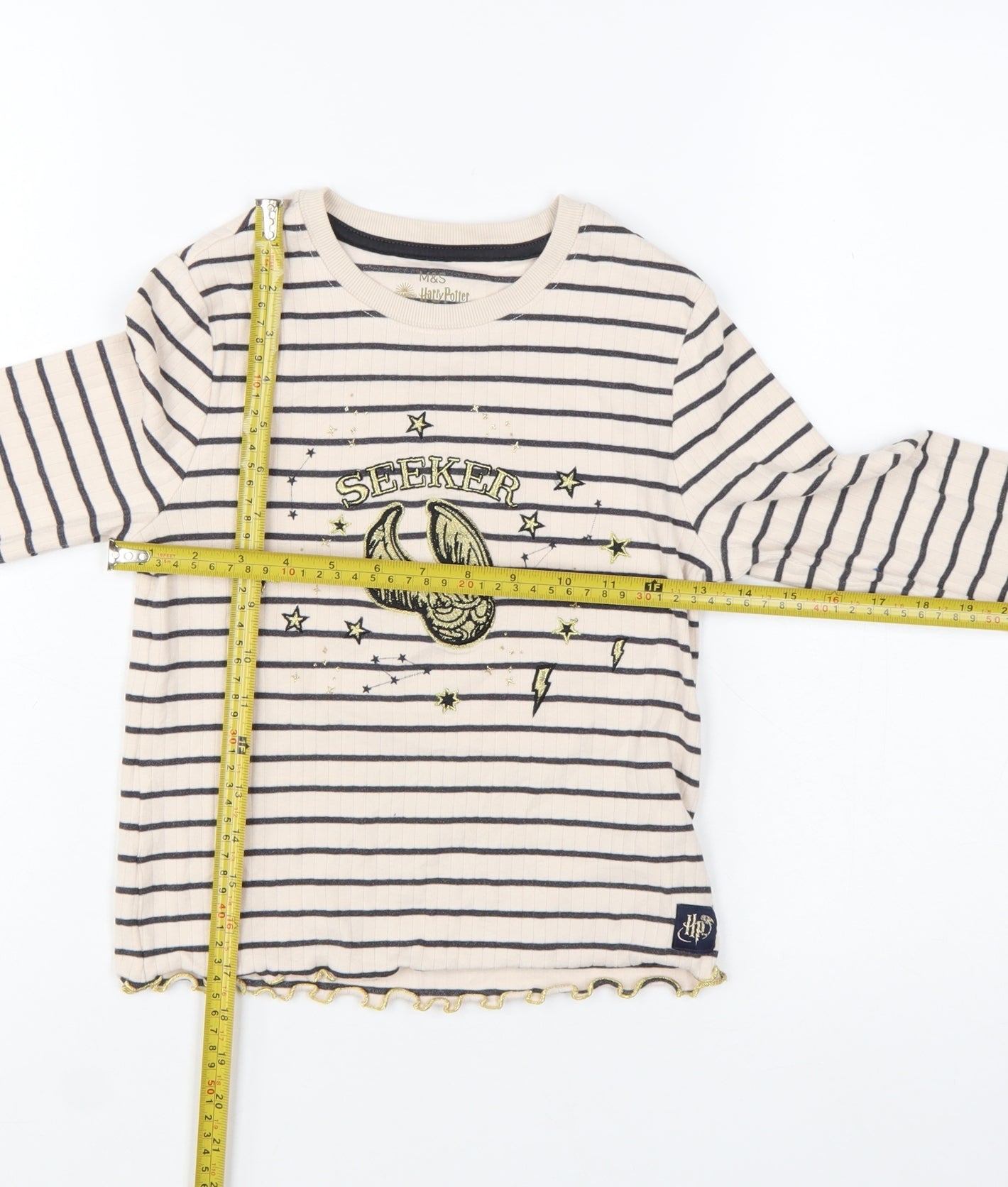 Marks and Spencer Girls Beige Striped Harry Potter Long Sleeve T-Shirt 10-11 Years