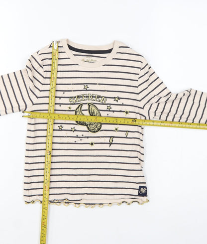 Marks and Spencer Girls Beige Striped Harry Potter Long Sleeve T-Shirt 10-11 Years