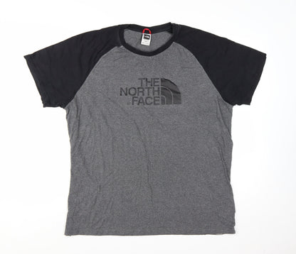The North Face Men's Grey XL Raglan Short Sleeve Graphic T-Shirt