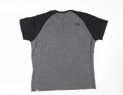 The North Face Men's Grey XL Raglan Short Sleeve Graphic T-Shirt