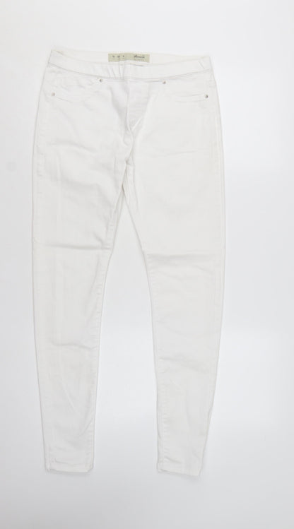 Denim Co Womens White Skinny Jeans Size 10 Slim Fit Stretch
