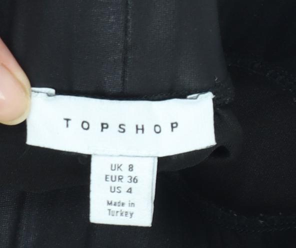 Topshop Women's Black Size 8 Stretch Biker Shorts