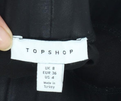 Topshop Women's Black Size 8 Stretch Biker Shorts